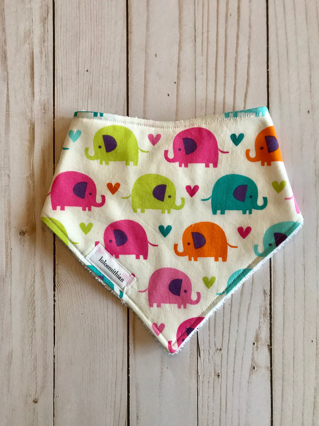 Elephants & Hearts Bandana-Drool Bib