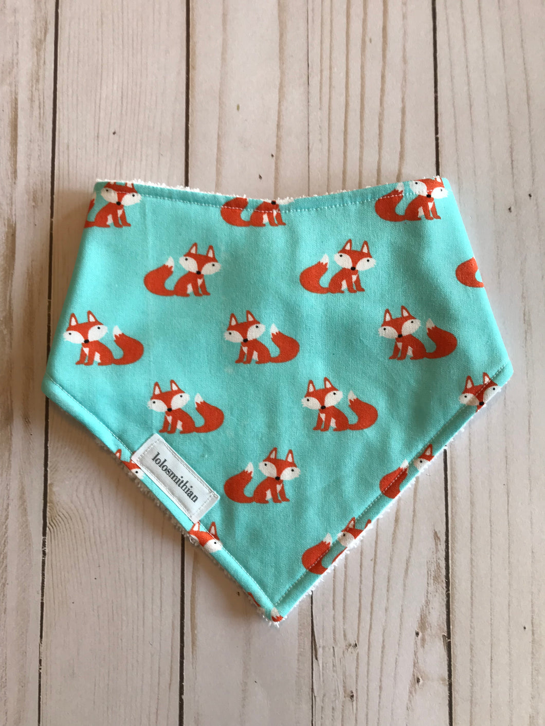Fox on Teal Bandana-Drool Bib