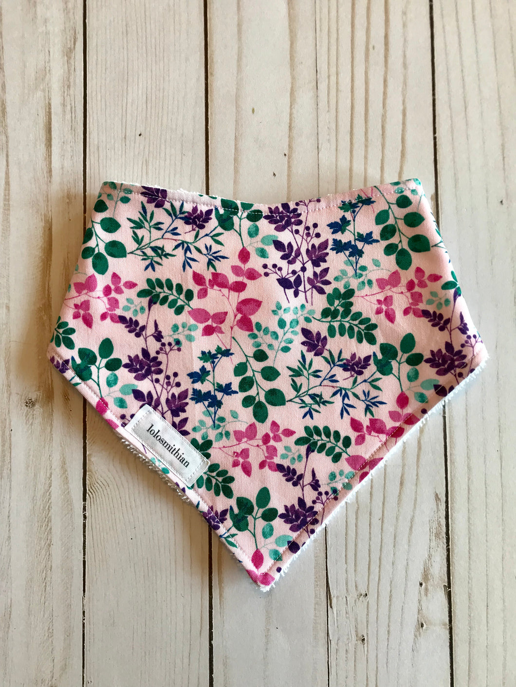 Pink w/ Colored Leaves Bandana Bib