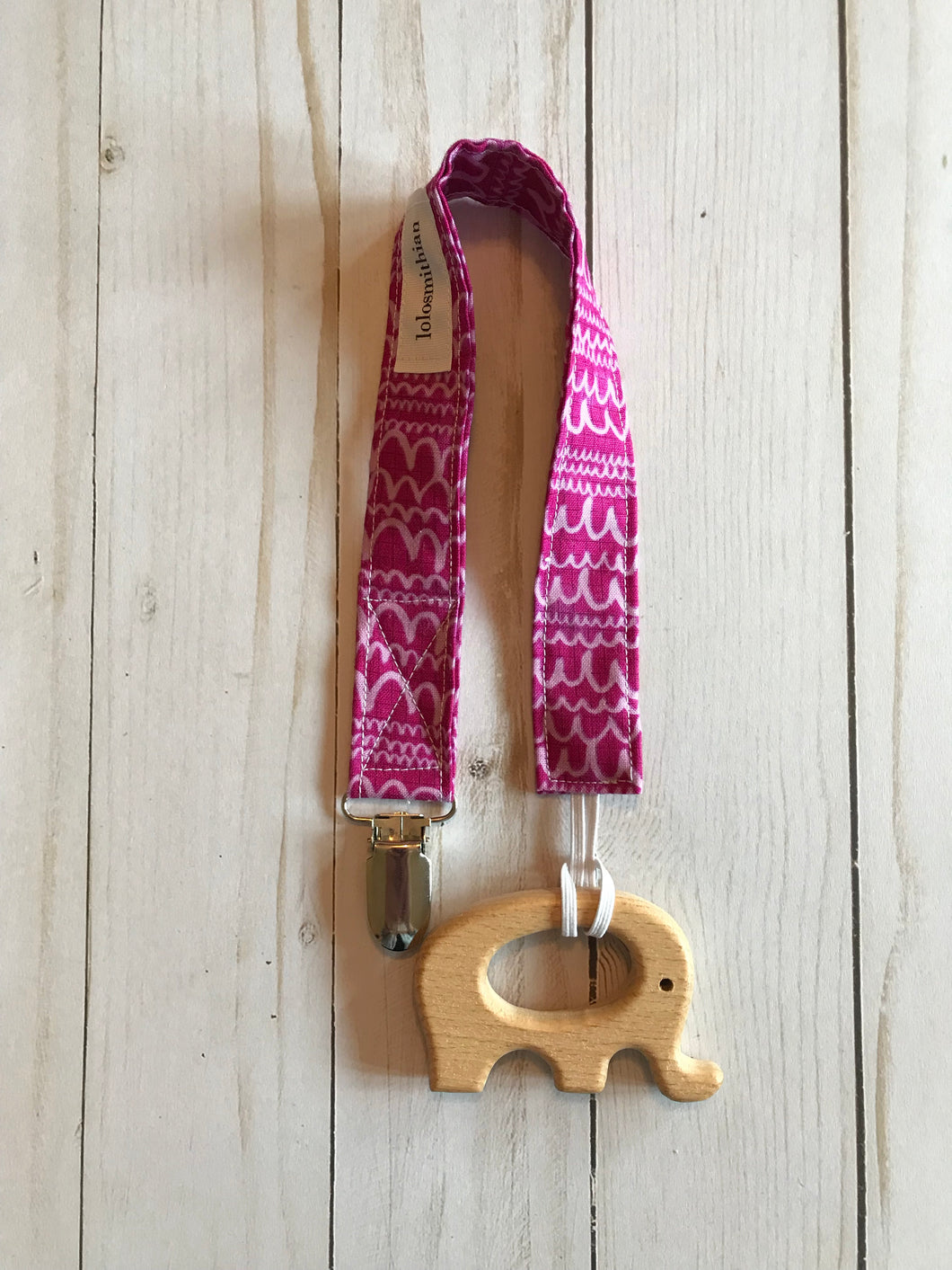 Burgundy Pacifier Clip