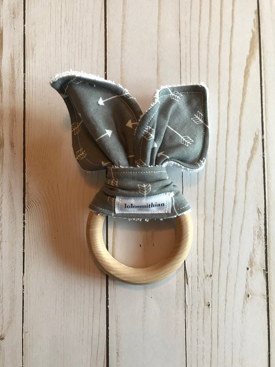 Grey Arrows Natural Maple Teether