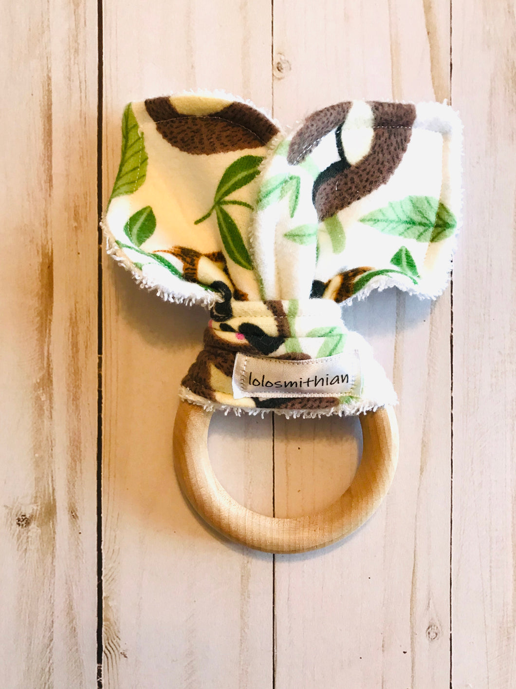 Sloth Natural Maple Teether