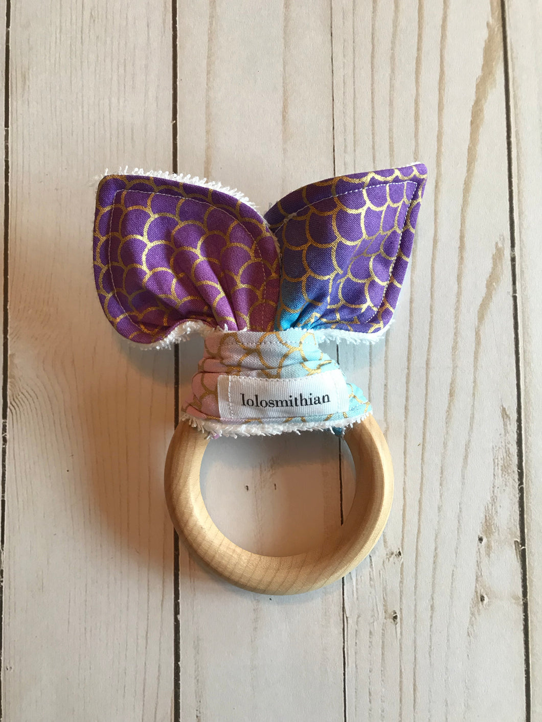Mermaid Scales Natural Maple Teether