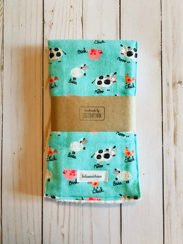 Farm Animals Burp Cloth