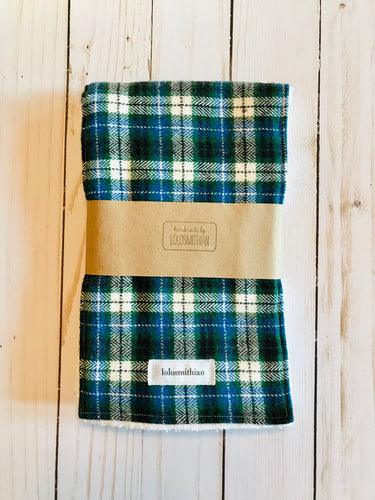 Blue/Green Plaid Burp Cloth