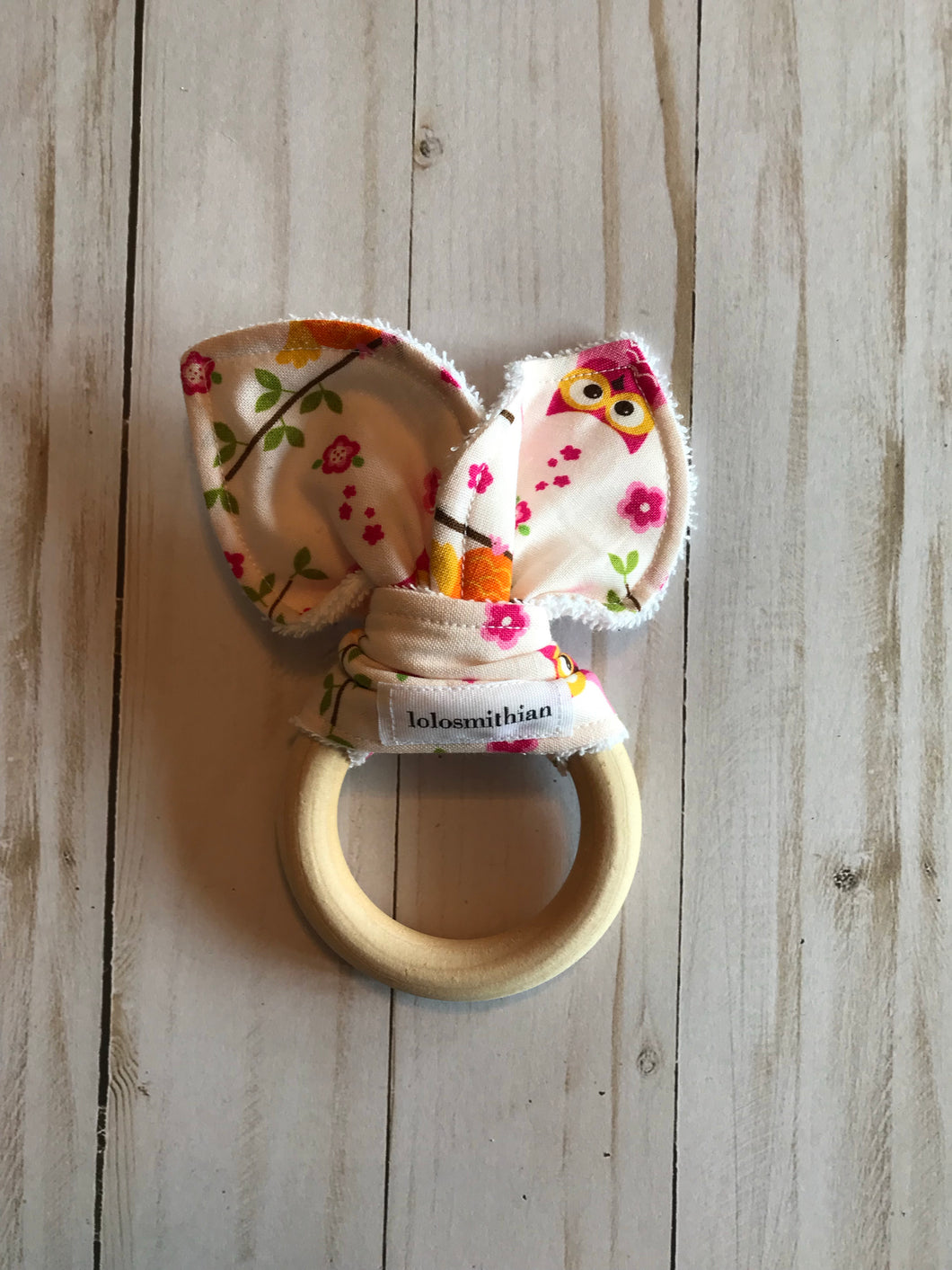 Retro Owl Natural Maple Teether