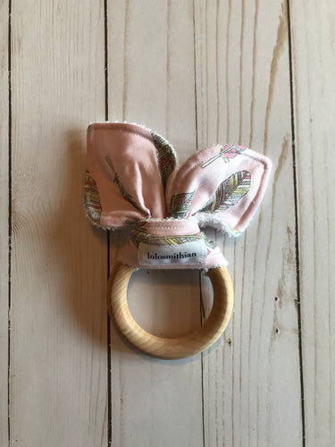 Boho Feathers Natural Maple Teether