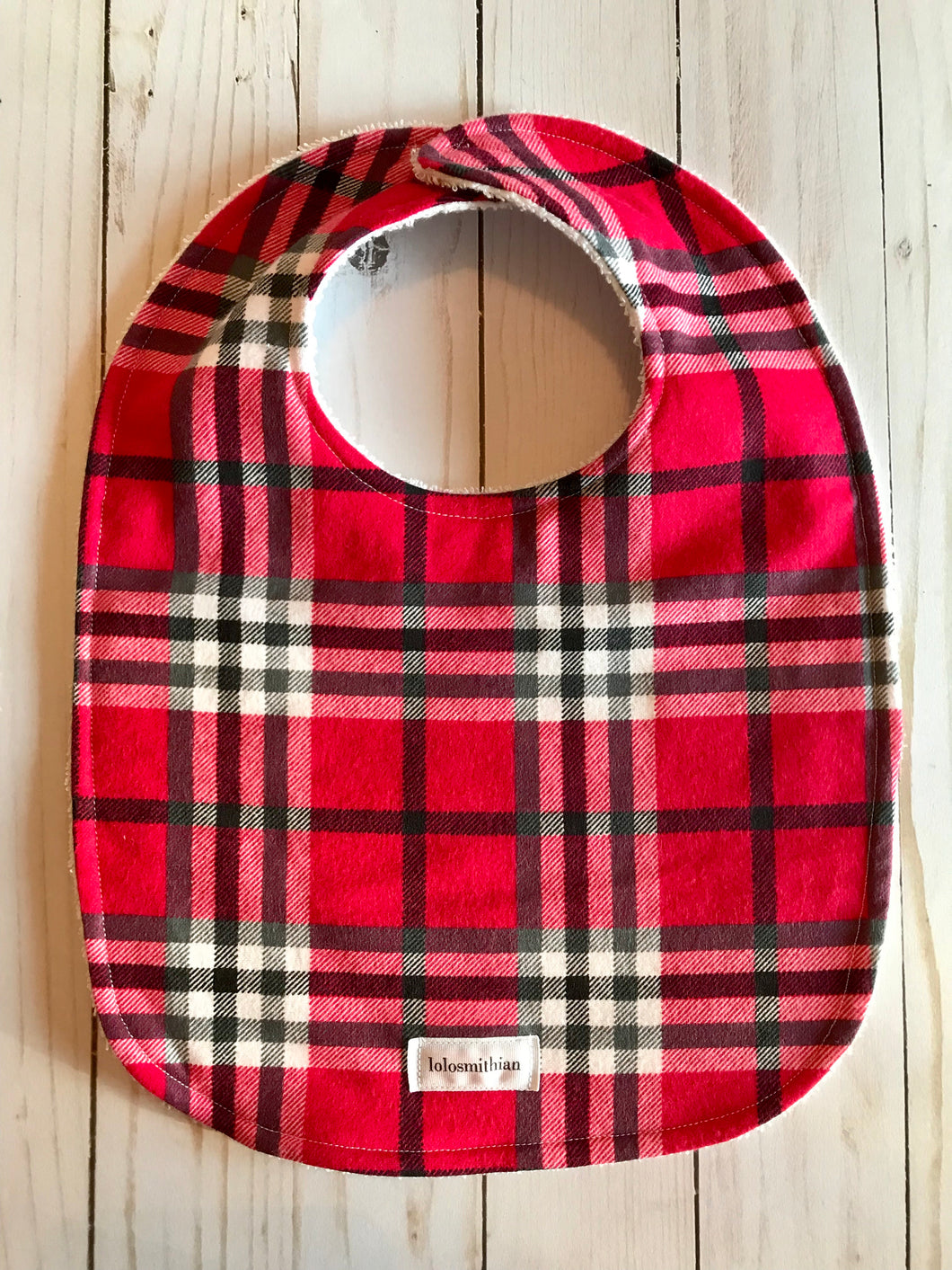 Red/Black/White Plaid Bib